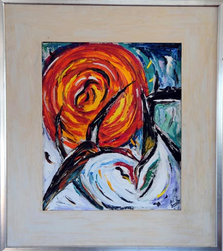 Black Bird with Red Sun